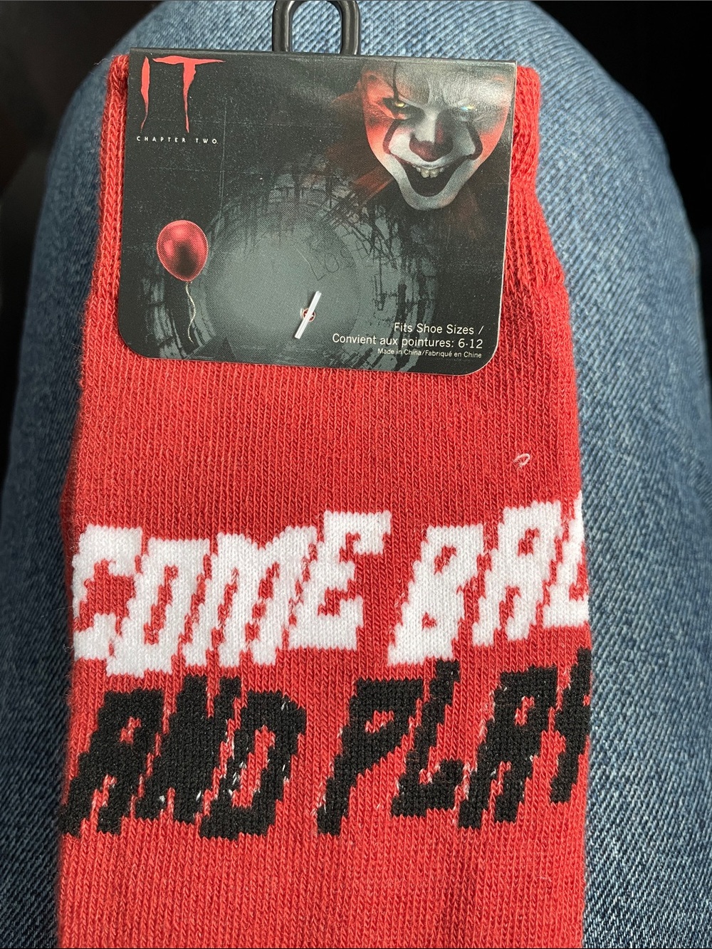 IT Chapter Two Red Novelty Crew Socks